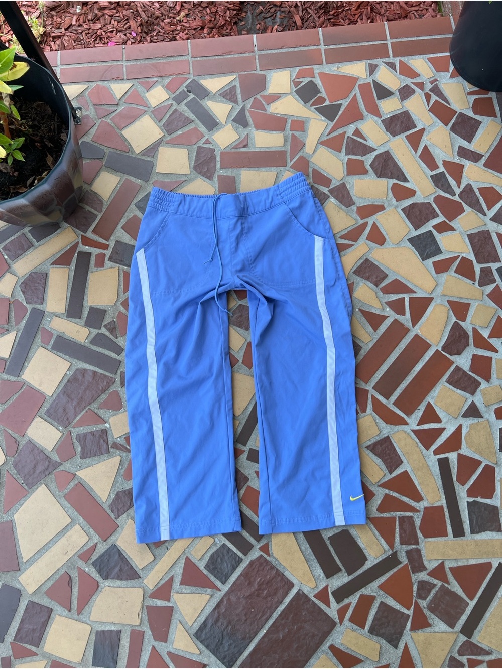 Vintage Nike Light Blue Track Pants with White Side Stripes